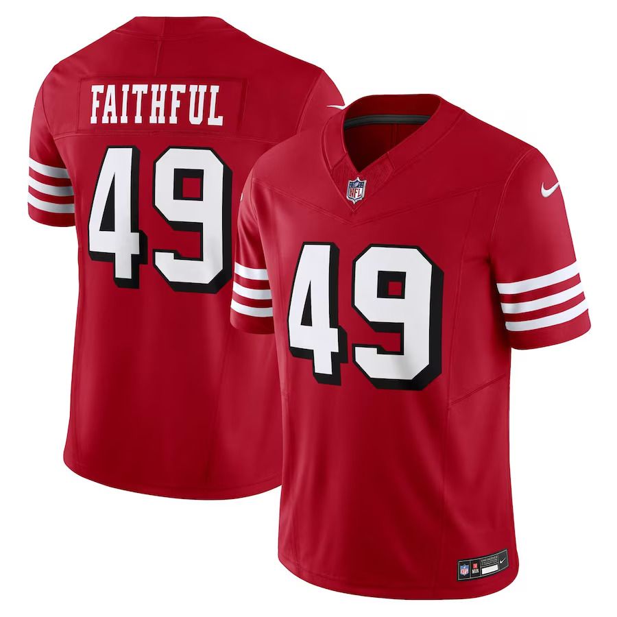 Men San Francisco 49ers #49 The Faithful Nike Scarlet Alternate Vapor F.U.S.E. Limited NFL Jersey